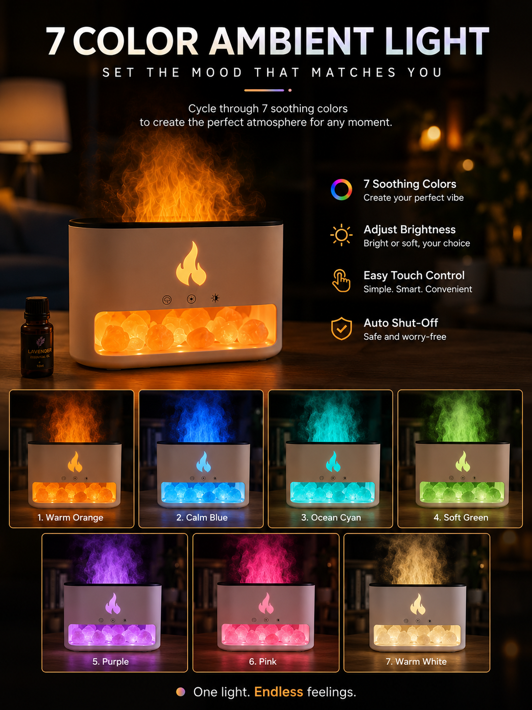 ZenFlame Aesthetic Lamp